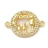 Brass Micro Pave Clear Cubic Zirconia Mama Connector Charms FIND-Z041-12C-1