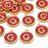 Golden Plated Alloy Enamel Charms X-ENAM-S118-03G-4