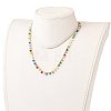 Rondelle Glass Pendant Necklaces NJEW-JN03187-5