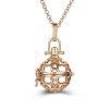 Alloy Cage Pendant Necklaces MF5762-8-1