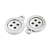 4-Hole Button Tibetan Style Zinc Alloy Charms X-TIBEP-R334-167AS-RS-3