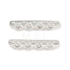 Brass Micro Pave Clear Cubic Zirconia Spacer Bars KK-Z139-11S-01-1