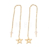 Long Chain with Star Dangle Stud Earrings EJEW-A067-12G-2
