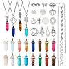  DIY Natural & Synthetic Mixed Gemstone Bullet Pendant Necklace Making Kit DIY-TA0004-91-9