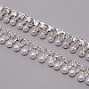 Brass & ABS Imitation Pearl & Rhinestone Cup Chains CHC-WH0007-01-1