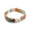 Natural Multi-Color Agate Beaded Stretch Bracelets for Women Men BJEW-M049-10B-4