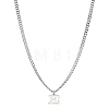 1Pc 304 Stainless Steel Letter Pendant Necklaces NJEW-LP0001-33E-P-1