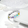 Heart Zinc Alloy Enamel Finger Rings WG3FD51-03-3