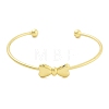 Brass Bowknot Cuff Bangles for Women BJEW-Z072-03G-04-2