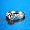 925 Sterling Silver Rhinestones Finger Rings for Women WGFFDD0-06-3