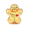 Christams Brass Enamel European Beads KK-F922-03E-G-1