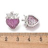 Brass Micro Pave Cubic Zirconia Stud Earrings EJEW-Q015-13P-01-3