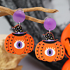 Funny Heart with Pumpkin Acrylic Fashion Stud Earrings BY9721-4-1