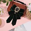 Polyester Bow Tie with Alloy Glass Brooch AJEW-WH0481-784B-5