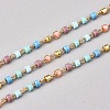 Handmade Glass Seed Beaded Chains CHS-G012-06G-1