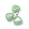 Heart Natural Green Aventurine Pendants X-G-Q371-08-2