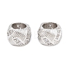 Barrel Brass Micro Pave Cubic Zirconia European Beads KK-B186-22P-1