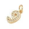 Brass Micro Pave Clear Cubic Zirconia Charms KK-G544-04G-09-2