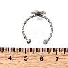 Flower 304 Stainless Steel Adjustable Cuff Ring Rhinestone Settings STAS-H237-02G-P-2