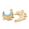 304 Stainless Steel Enamel Crescent Moon Links Connector Charms STAS-D263-14B-G-2