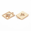 Brass Micro Pave Clear Cubic Zirconia Pendants KK-S356-768-2