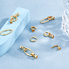 10Pcs 2 Styles Brass Fold Over Clasps KK-HS0001-31-5