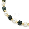 Adjustable Natural Gemstone & Cultured Freshwater Pearl Beads Slider Bracelets for Women BJEW-JB13609-4