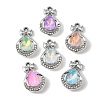 UV Plating Alloy Glass Pendants FIND-K032-12P-1