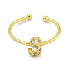 Rack Plating Brass Open Cuff Rings for Women RJEW-F162-02G-S-2