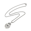 304 Stainless Steel Box Chain Scottish Luckenbooth Thistle Heart Pendant Necklaces for Women NJEW-U005-02P-2