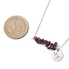 Natural Garnet Chip & Constellation Pendant Necklaces NJEW-JN05084-10-3