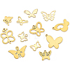 48Pcs 12 Style 304 Stainless Steel Charms STAS-BC0003-16-4