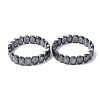 Oval Non-magnetic Synthetic Hematite Beads Stretch Bracelets for Unisex BJEW-Z149-05A-4
