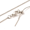 1mm Rack Plating Brass Ball Chain Adjustable Slider Necklaces for Women Men MAK-L044-51P-2