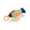 Brass and Enamel Pendants KK-T079-02A-G-2