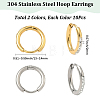 20Pcs 2 Colors 304 Stainless Steel Hoop Earrings EJEW-SC0001-84-2