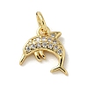 Brass Micro Pave Clear Cubic Zirconia Pendants LS-KK-U046-02G-05-1