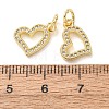 Valentine's Day Brass Micro Pave Clear Cubic Zirconia Charms CU-E003-17G-A-3