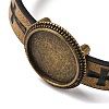 Hollow Cross PU Leather Bracelet Making MAK-I020-01F-2