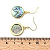 Brass Natural Paua Shell Dangle Earrings EJEW-M060-19E-G-5