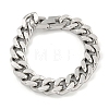 Non-Tarnish 201 Stainless Steel Cuban Link Chain Bracelets for Women and Men BJEW-F473-03P-01-1