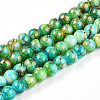 Drawbench & Baking Painted Glass Beads Strands DGLA-N003-4mm-B04-1