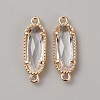 Golden Plated Brass Pave Glass Connector Charms FIND-WH0110-728G-11-1