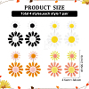 4 Pairs 4 Colors Acrylic Sunflower Dangle Stud Earrings EJEW-AN0002-99-7