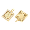 Brass Micro Pave Clear Cubic Zirconia Charms CU-CBAB3AD-03G-02-2