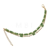 Adjustable Natural Malaysia Jade & 304 Stainless Steel Multi-strand Bracelets BJEW-JB13035-02-1