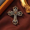 Cross Alloy Rhinestone Brooches JEWB-Q006-02A-1