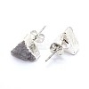 Natural Druzy Quartz Crystal Stud Earring EJEW-F173-E01-S-3