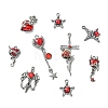 16Pcs 8 Styles Alloy & Resin Rhinestone Pendants FIND-CJ0005-96-8