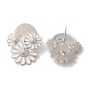 Rack Plating Flower Brass Enamel Stud Earrings EJEW-B062-34P-1